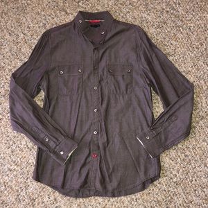 Gray-plum collared button down shirt